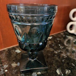 Two (2)  vintage blue goblets, Indiana Glass Colony Park Lane